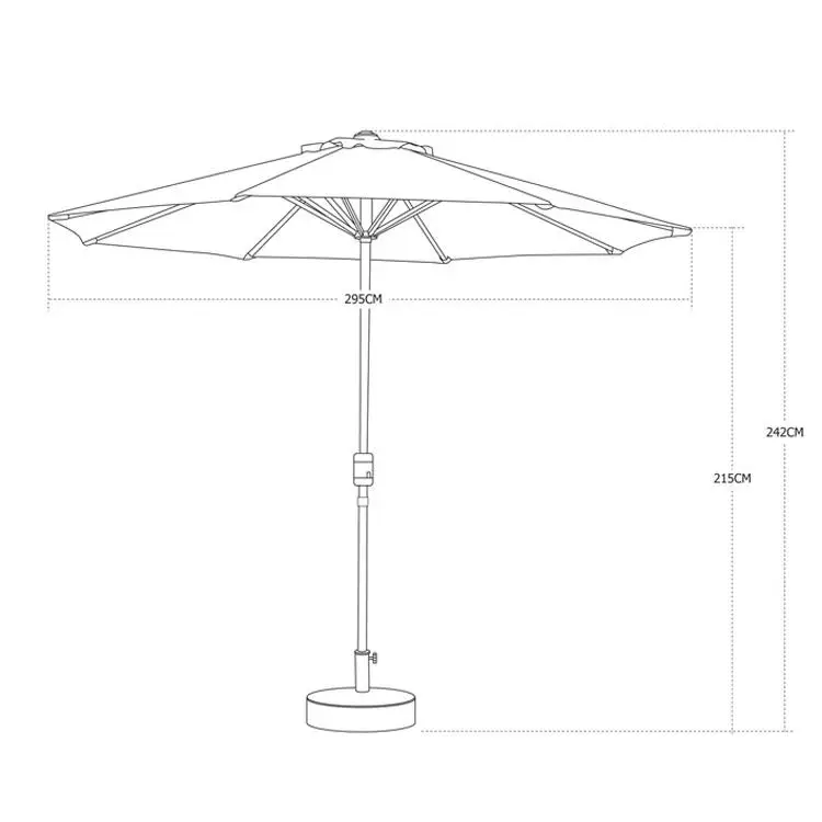 9ft Waterproof Outdoor Garden Patio Umbrella with Push Button Tilt and Crank,market Umbrella Parasols with Base Custom Logo 1.5m