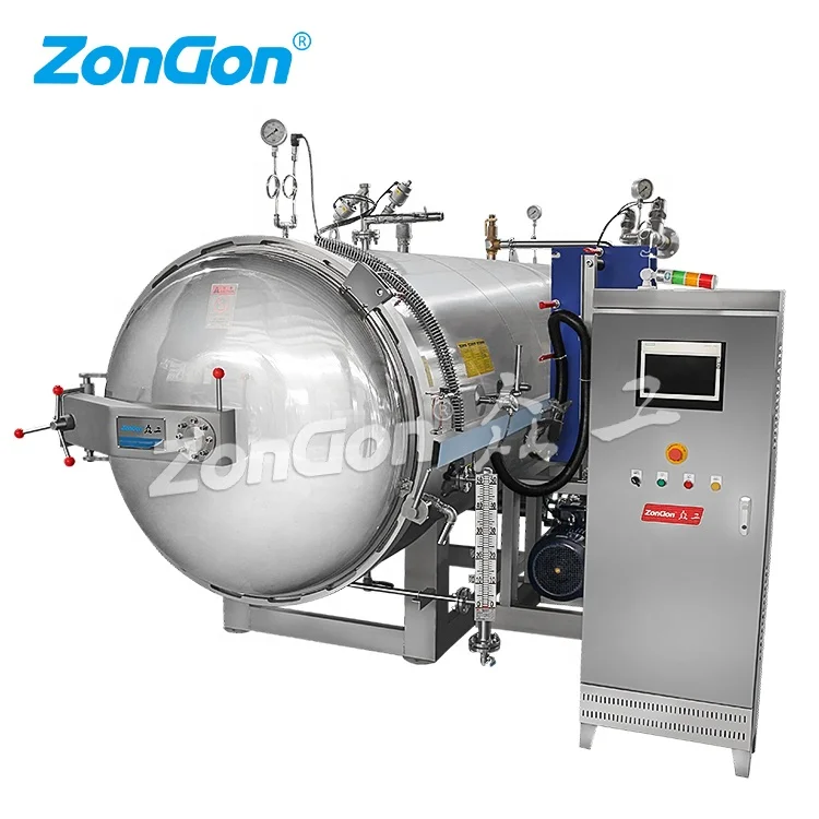 200L 500 Liters small horizontal type retort machine  autoclave industrial  bottles sterilization machine