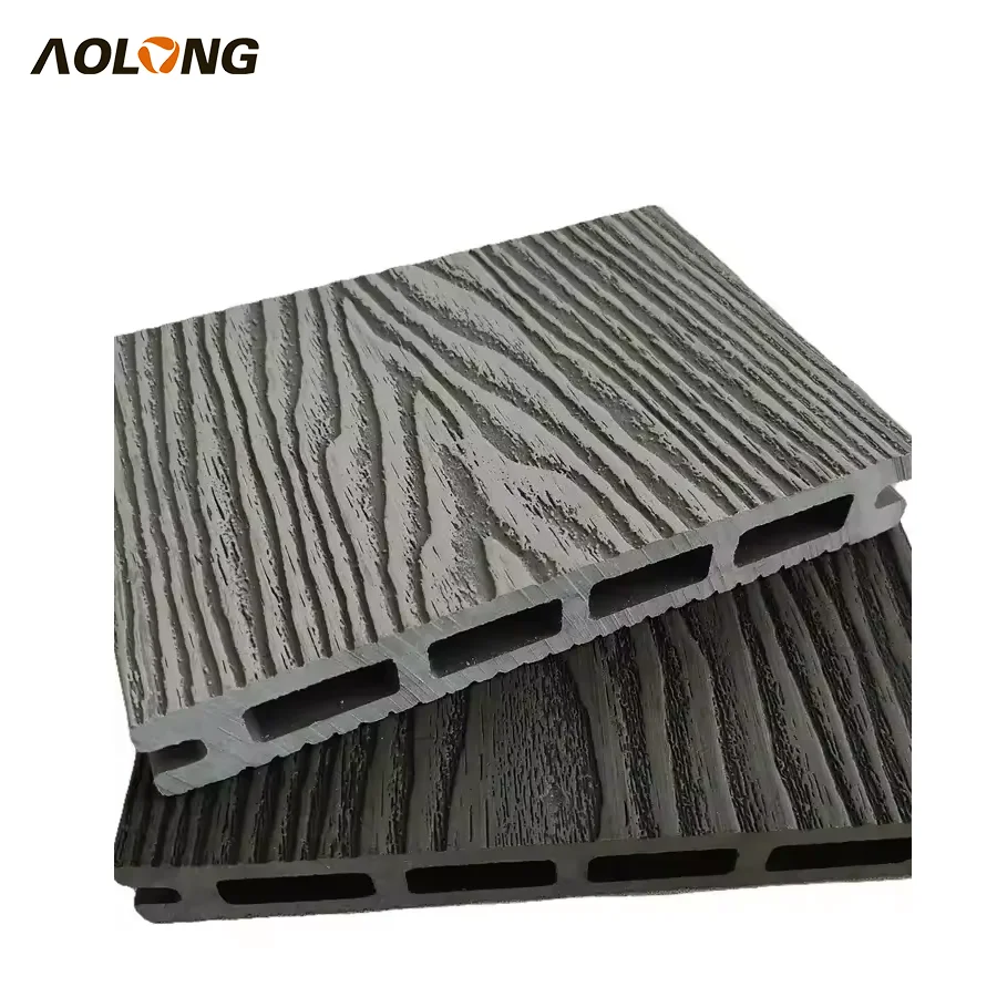 AOLONG Outdoor Wood Plastic Composite Decking 3d Embossed Wpc Decking Composite Decking