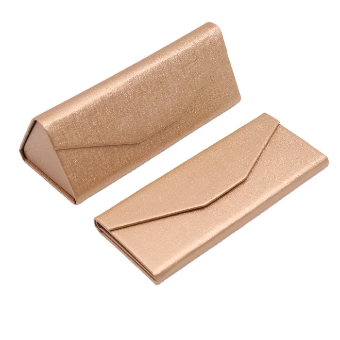 High quality blue luxury leather sunglass case custom logo foldable eye glass cases box folding