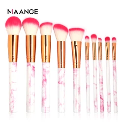 MAANGE 10pcs Cosmetic brush make set up luxury makeup brush set kit custom logo private label marble makeup brush set