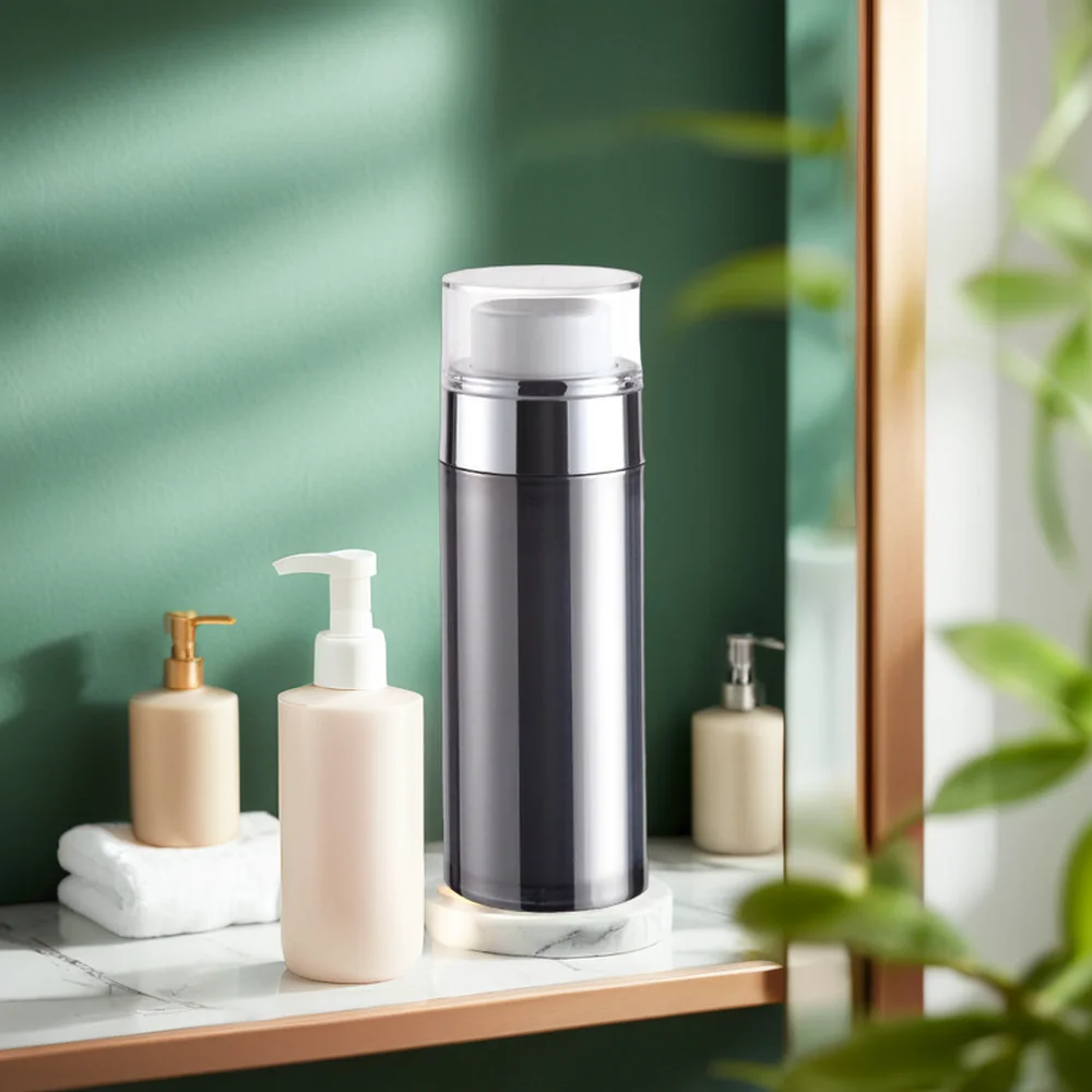 Wholesale 30/50ml round Acrylic Bottles with Airless Pump for Cosmetics Screen Printed Surface Handling