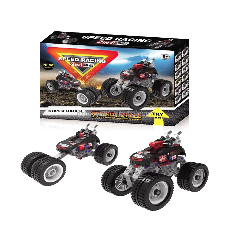 276PCS Block Car Toy Kids Construction Building Block Car DIY Pull Back Racing Car Educational Let Go Truck Toy Wholesale
