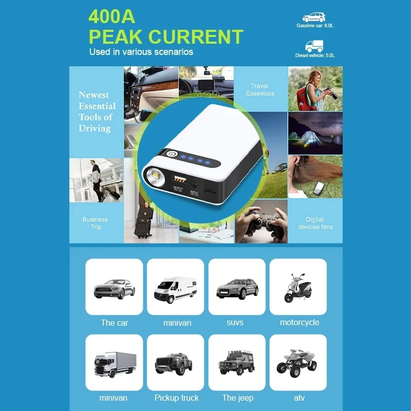 Cheap Portable 20000mah Emergency Tools High Power Car Booster Car Lithium Battery 12v Starter Portable Car Battery Jump Starter