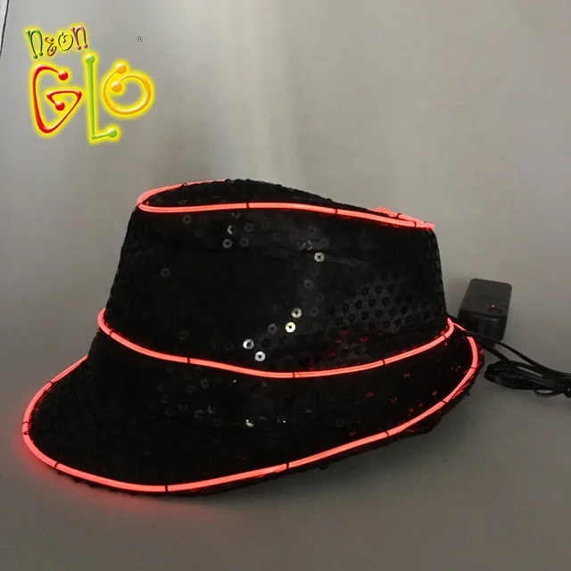 Hot Sale Light up Fedora EL Hat for Neon Party
