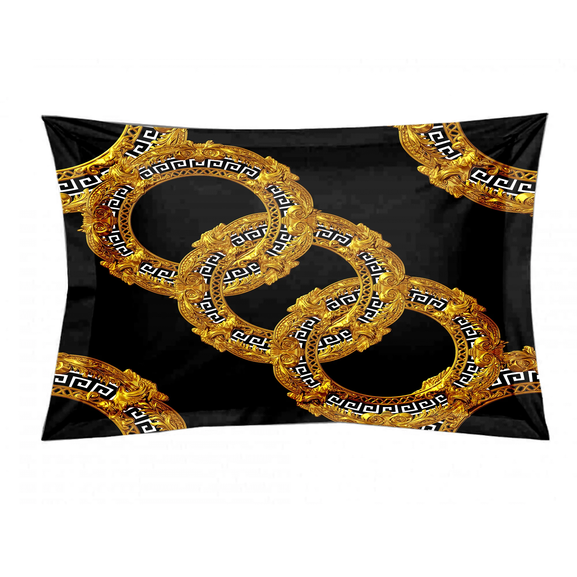 Duvet Cover Set Golden Bedding Set King Size Bed Sheet Luxury Beds Covers Black Bedspread