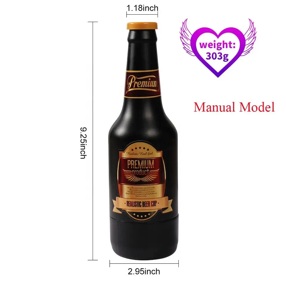 GF Male Masturbator Soft Vagina Manual or Vibrating Sex Machine Beer Bottle Pussy Masturbation Cup Erotic Adult Sex Toys for Men
