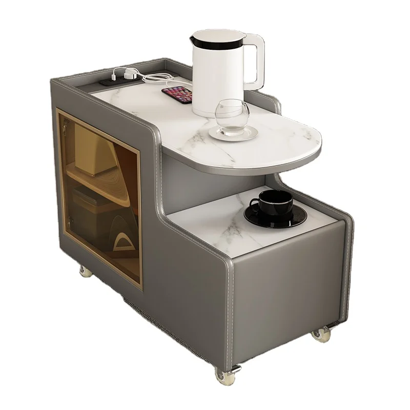 Легкий роскошный сервант, современный простой диван, рядом с гостиной, небольшая квартира, передвижной журнальный столик