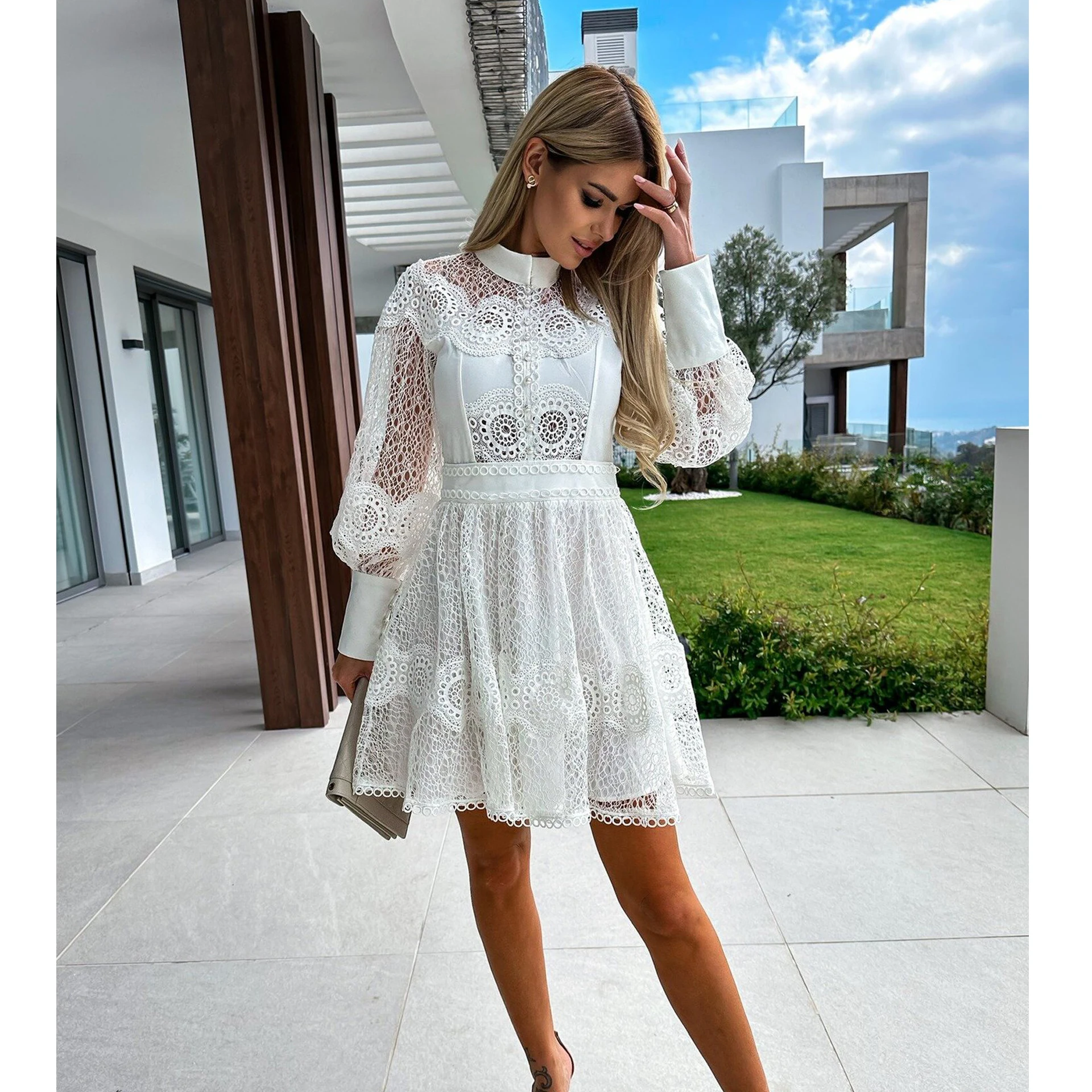 Вечернее платье Элегантное кружевное из ткани повседневные длинные женские летние платья 2023