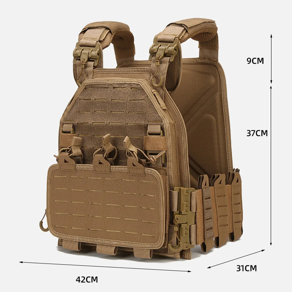 Outdoor 1000D Nylon Laser Cut MOLLE System Quick Release Tactical Vest Loadweight Plate Carrier