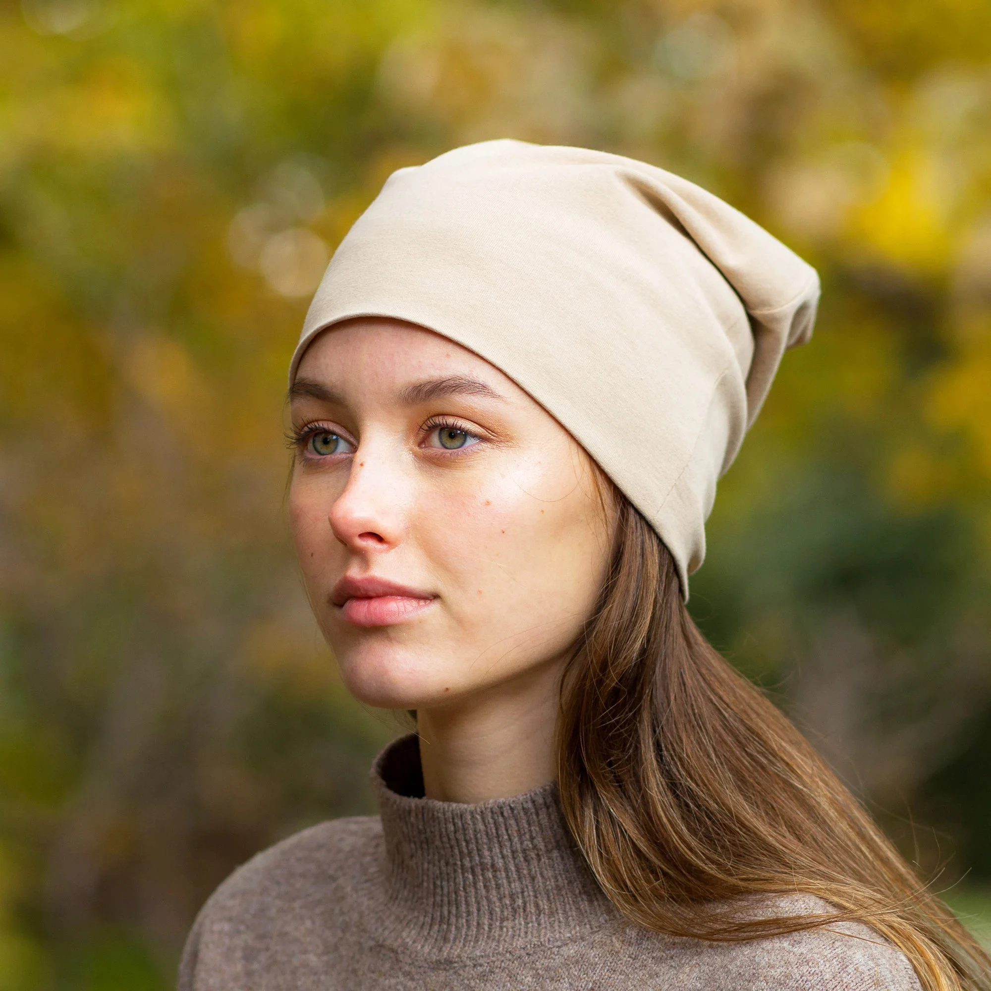 Slouch Jersey Beanie Hats Double Layer Lightweight Cotton Knit Jersey Beanie for Adult Wholesale