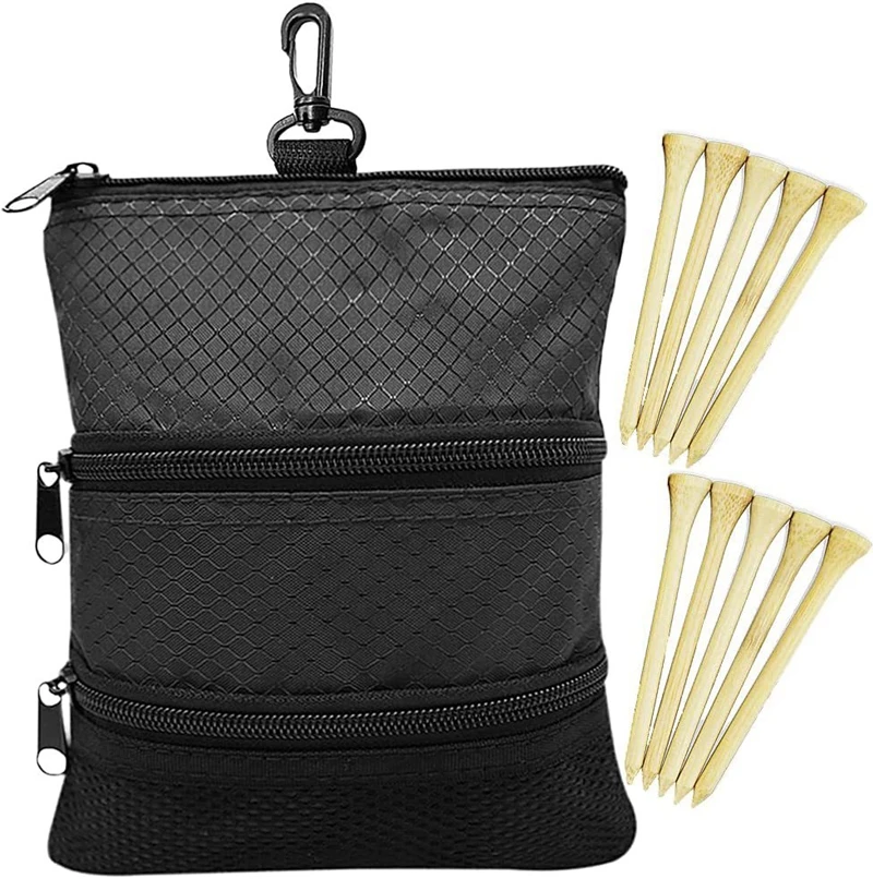 600D Golf Bags Hanging on Belt Pouch Waterproof Fanny Pack Outdoor Sports Golfball Tools Storage Golfbag with Hooks Waist Bags