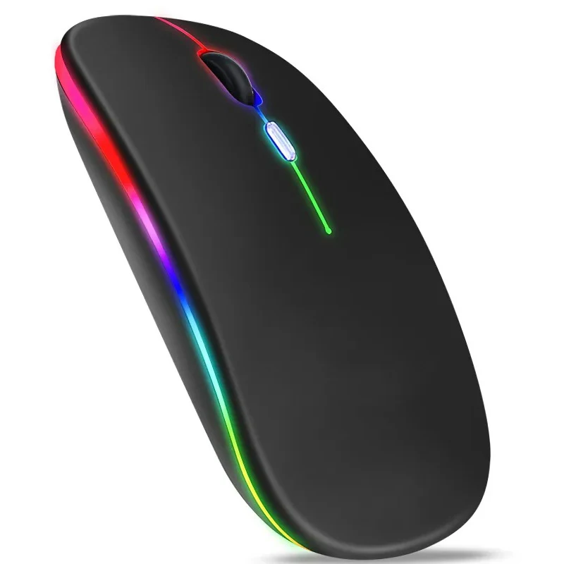 Rechargeable Bluetooth Wireless Mouse with 2.4GHz USB RGB 1600DPI Mouse for Computer Laptop Tablet PC Gaming Mouse Gamer