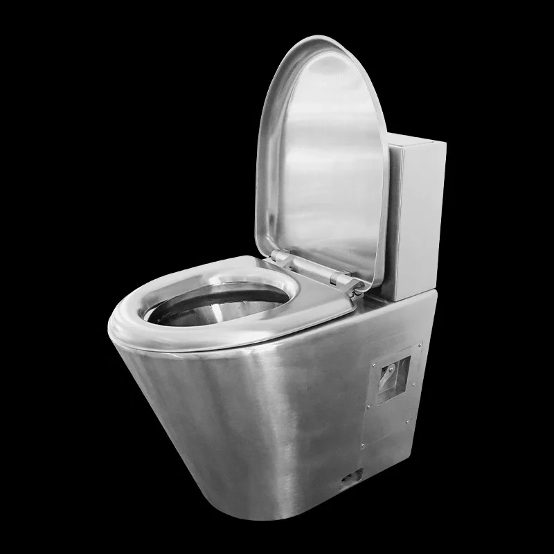 Kuge hot sale arab shataff toilet wc prison floor mount stainless steel toilet with nozzle