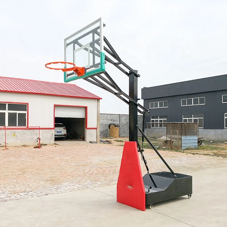 
Adjustable Basketball Hoop Standard Basket Ball Hoop With Tempered Glass Backboard 