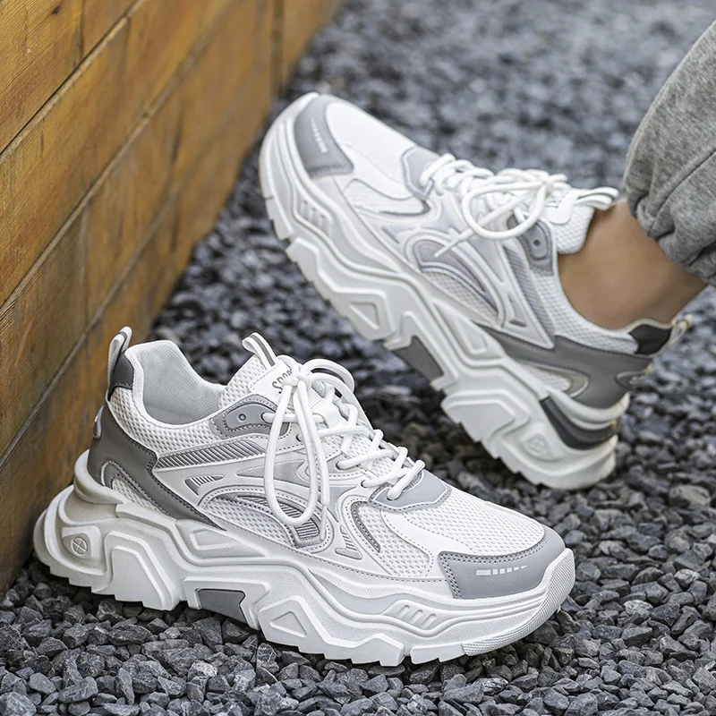 OEM Custom Wholesale Hot Style Breathable Men Campus Chunky Shoes Sport Black Sneakers