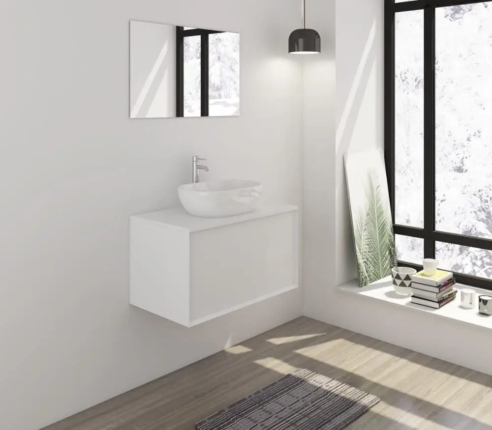 Белый окрашенный мдф материал, ширина 80 см, распродажа в наличии, шкаф для ванной, готовый к отправке, с выдвижными ящиками без ручек