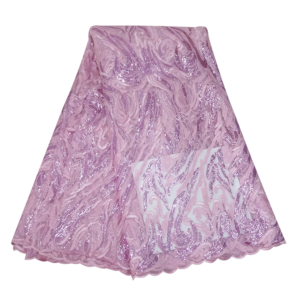 SH20 wholesale french lace wedding glitter lace dress sequin embroidery beaded lace fabric africanstyle
