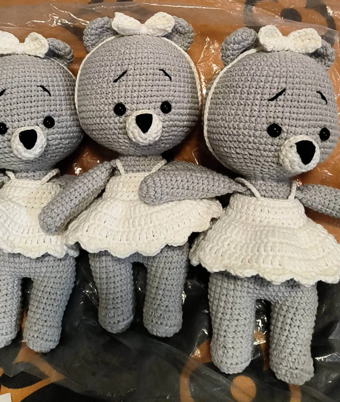 Customize Handmade Amigurumi Teddy dolls Knitted Crochet Teddy Bear Soft Baby Sleeping Doll Stuffed Animal Plush Toy