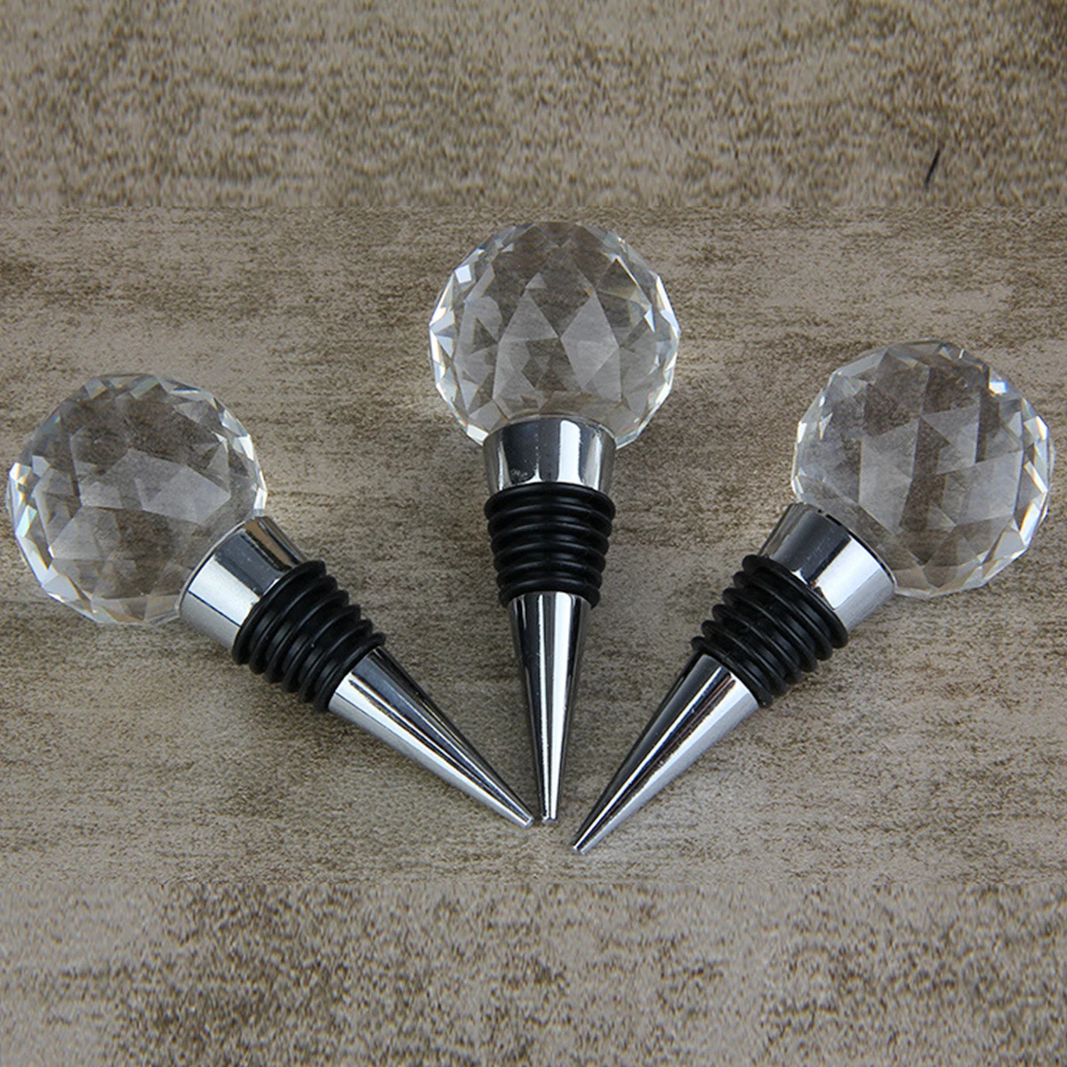 Customized Diamond Crystal Golf Ball Wine Stoppers For Wedding Decorative Bar Tools Accessories Wholesale Crystal Wine Stopper