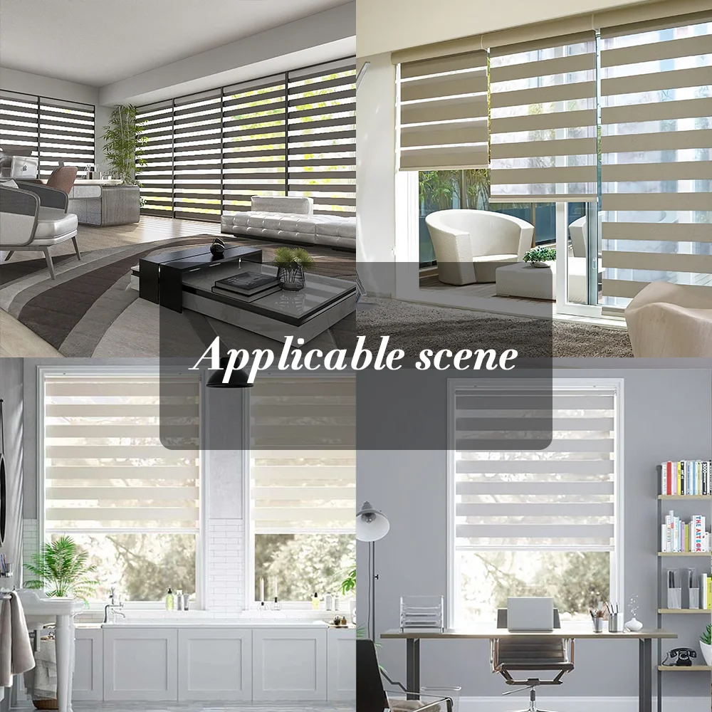 Custom Made Smart Zebra Blinds for window Smart Window Motorized semi Blackout Cheap Zebra Blind