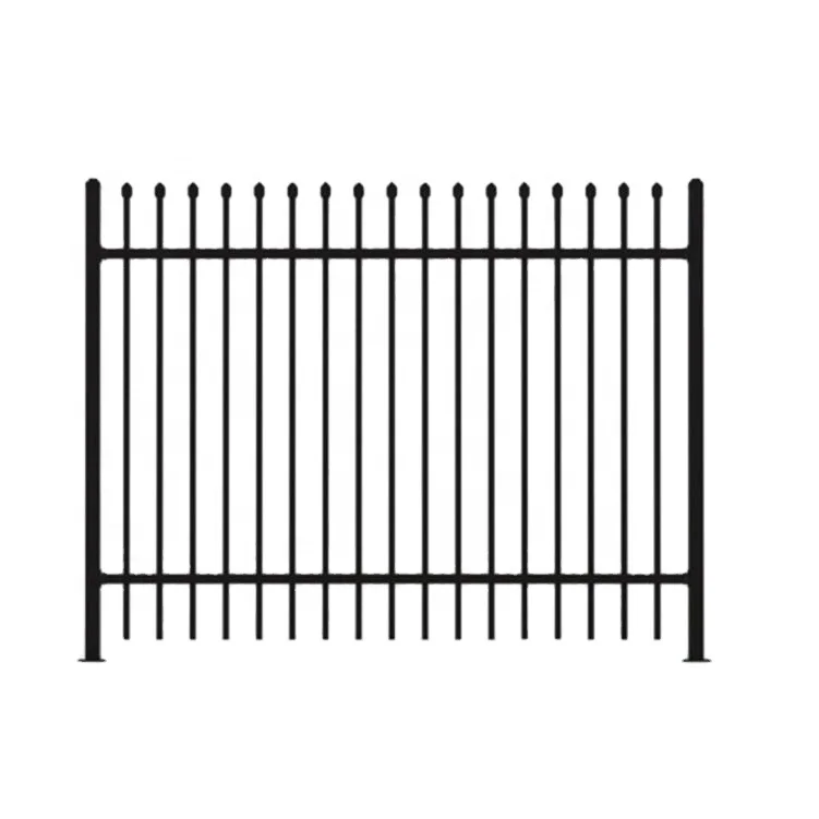 Wholesale 6ftx8ft garden black metal fences Powder Coated anti rust galvanized steel fence prices