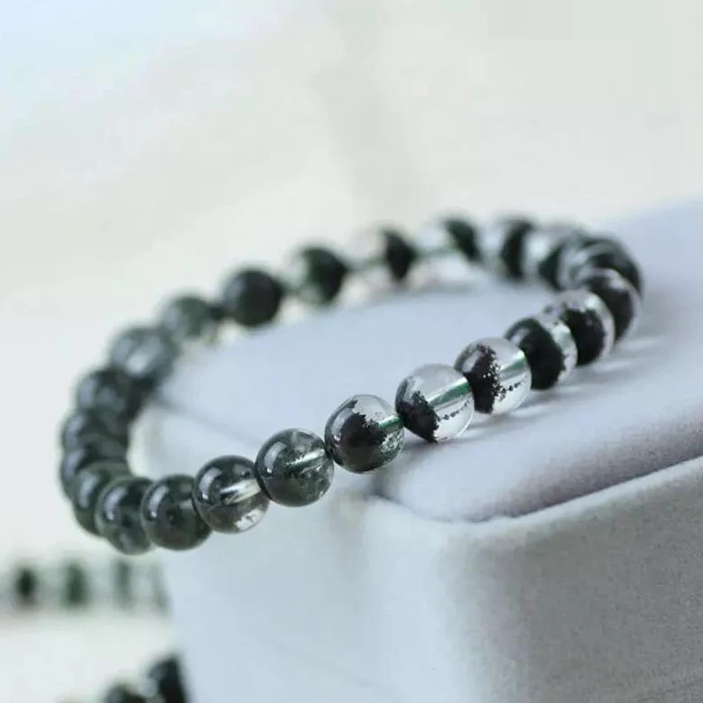 Natural Garden Quartz Bracelet Green Phantom Quartz Crystal Spiritual Crystal Bracelet for Souvenir Gift