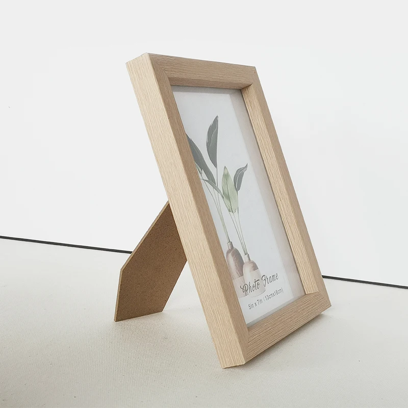 Factory Direct Sales Small Rectangle Oak Wood Tabletop Photo Frame