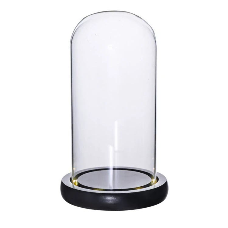 Оптовая продажа, прозрачное покрытие купола ручной работы, стеклянный террариум, деревянная основа для цветов