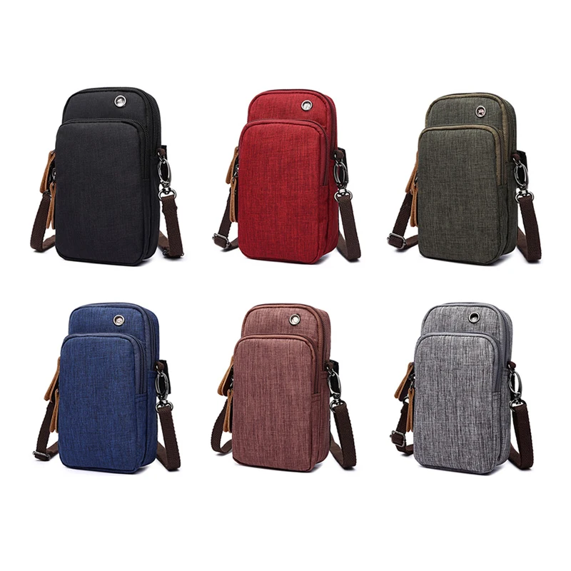 Portable clutch arm bag gray green multifunction cheap mini mobile phone sling cross body bags