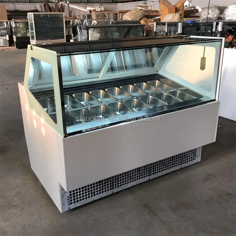 Dessert retail shop gelato popsicle ice cream display freezers