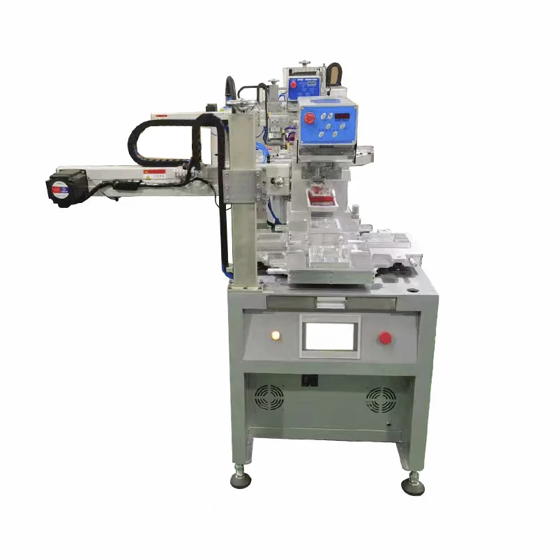 High Precision Fully Automatic Vertical Flatbed Pad Printing Machine Single Color 4 Station Rotary Pad Printer
