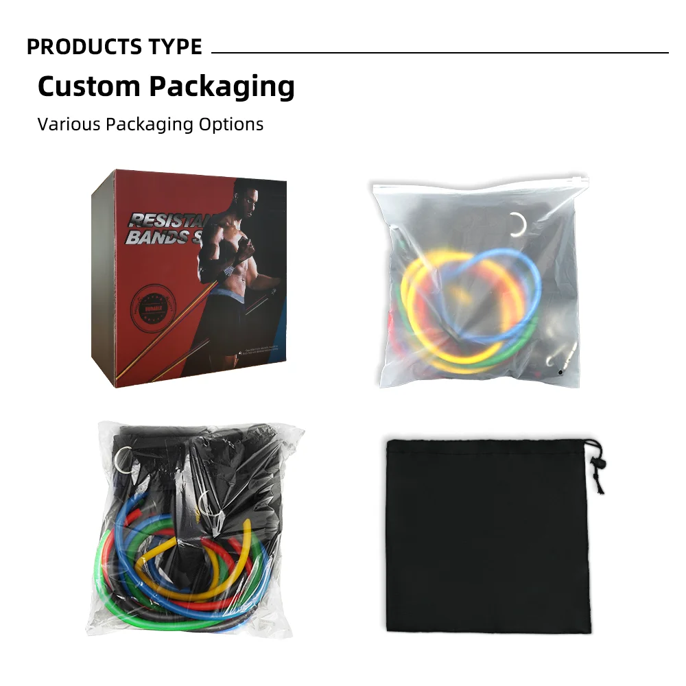 GEDENG Latex Tube Set Natural Resistance Band Fitness Exercise Bande Toning Tube Accept Custom Logo 2 Set 11 Pcs Resistance