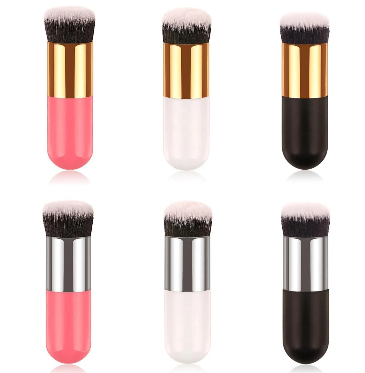 Amazon Hot Selling Small Fat Pier Makeup Brush Platinum Black Gold Pink Gold Kabuki Cream Foundation Brush Makeup Brush Tool
