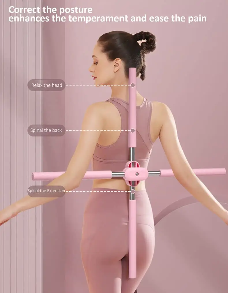 OEM Stretchable Women Men Teenagers Upper Back Brace Yoga Training Posture Sticks Stretching Tool Hunchback Adjustable Corrector