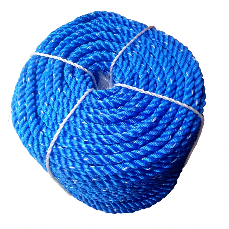 3 strand Twisted Poly ropes in yellow and black color