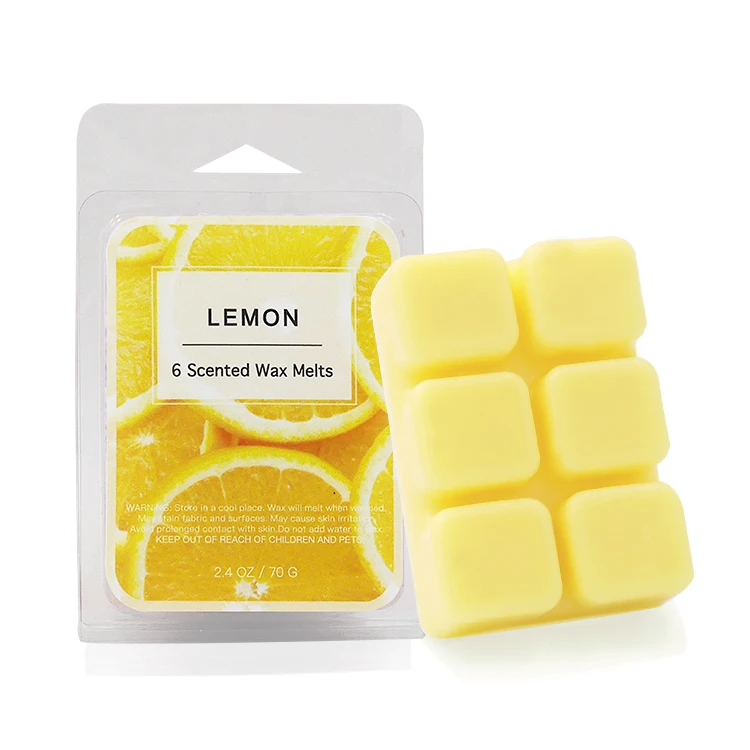 Wholesale office colorful   perfume scented  wax melts tarts for wax warmer with packing box -Lemon