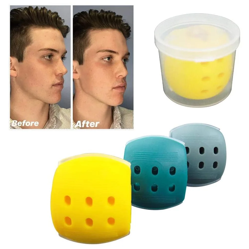  30-50 Lbs New Food Grade Silicone Face Jaw Trainer Facial Bite Muscle Chew Device Neck Mandibular Exerciser Jawline Fitness