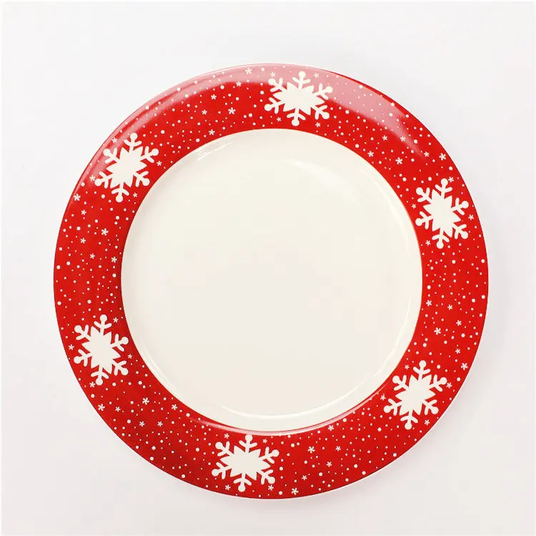Home Party Used Christmas Tree And Snowflake Printing Plate For Dinner
