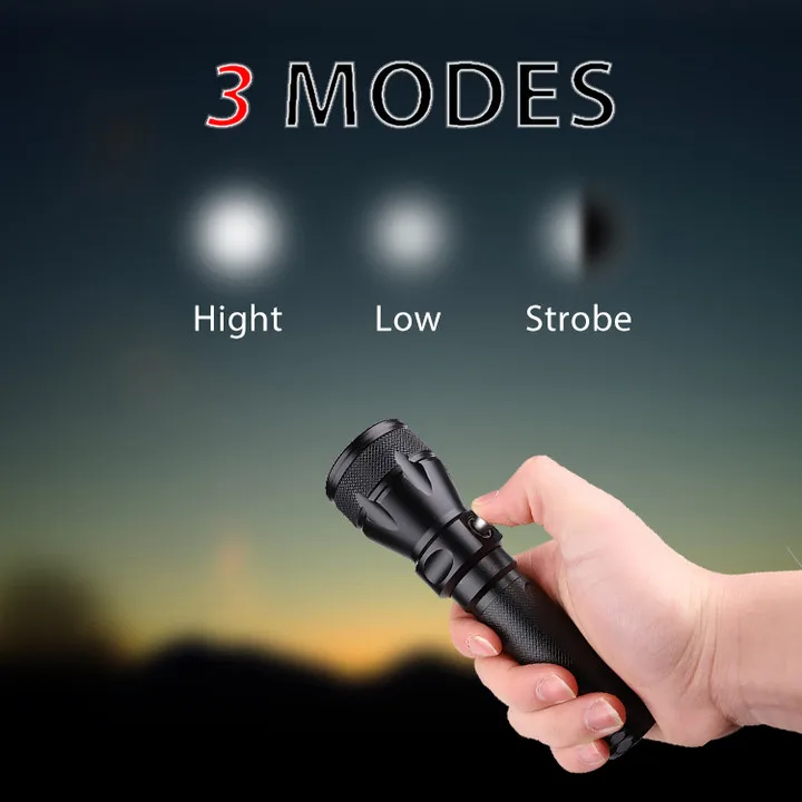 Aluminum Alloy Underwater 50M XM-L2 Dive Torch Light IPX8 3 Modes LED Scuba Diving Flashlight