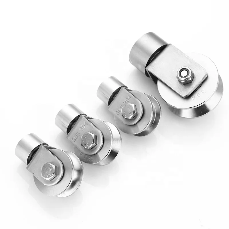 China made factory sale 201 304 stainless steel U H V groove sliding gate track roller wheel
