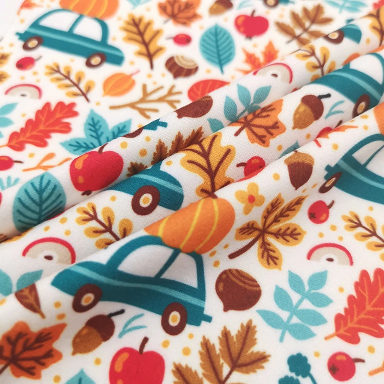 NO MOQ Polyester knit custom fabric printing stretchy dbp double brushed poly fabric