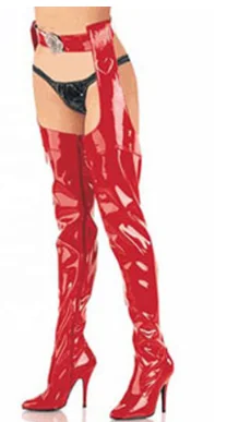 
LM5940 dropshippimg very long boots sexy women thigh high boots waterproof shining PU with zipper 