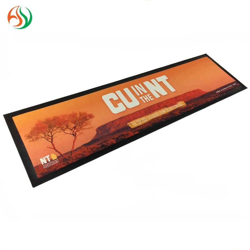 Rubber Bar Runner Personalised Eco-friendly Custom Top Spill Bar Mat 45 x 30 For Bar Counter