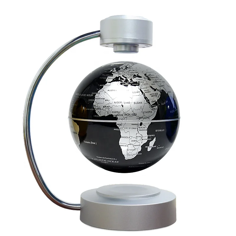 Plating metal arm 140mm silver rotating leviating magnetic floating globe for decorotation