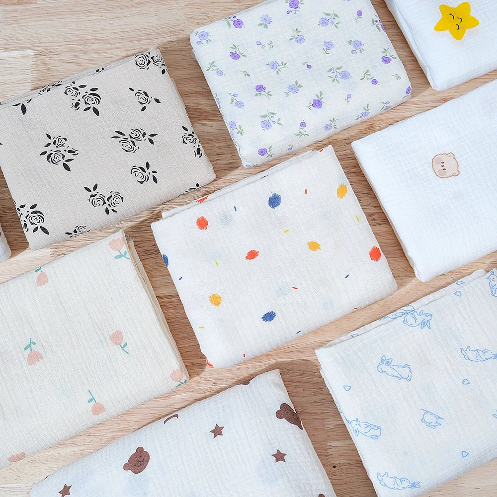 High-End Multi-Color Cotton Fabric Crepe Thin Plain Crepe Textile with Premium Options muslin printing double crepe