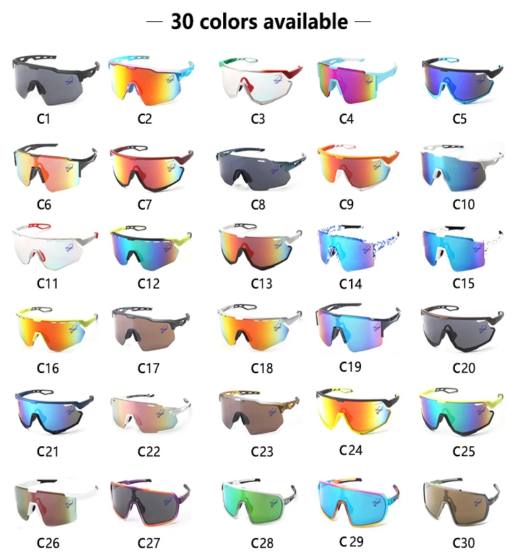 FUYUANDA Custom Outdoor Cycling Glasses Sports Eyewear with Windproof Features Sunglasses in Red Silver Pink Grey Lenses