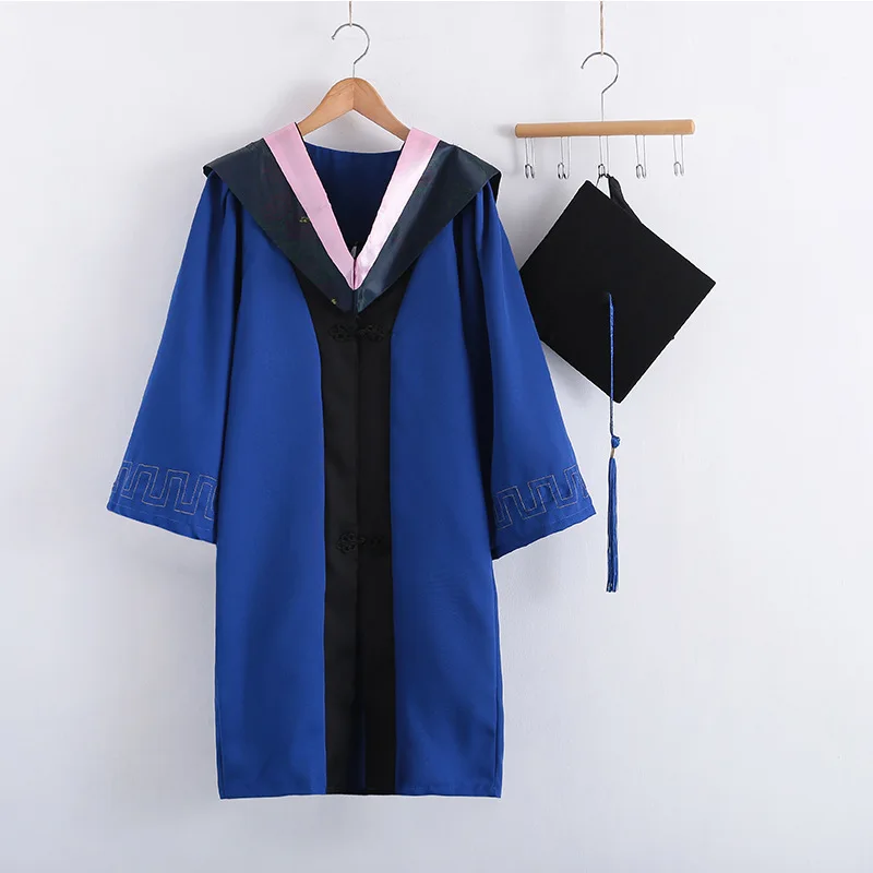 Wholesale unisex graduation gowns college students ph.D. Graduation school uniforms cheap bachelors graduation gown
