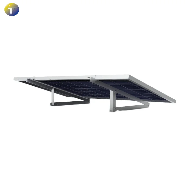 Adjustable Solar Panel Mounting Bracket for Balcony and Flat Roof with Triangle Support - Wholesale Kit for One Panel