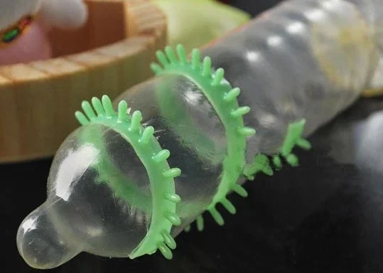 Raw Penis Sleeve Latex Spikes Thorns Condom G-spot Vaginal Stimulation Ribbed Dotted Spiked Condoms